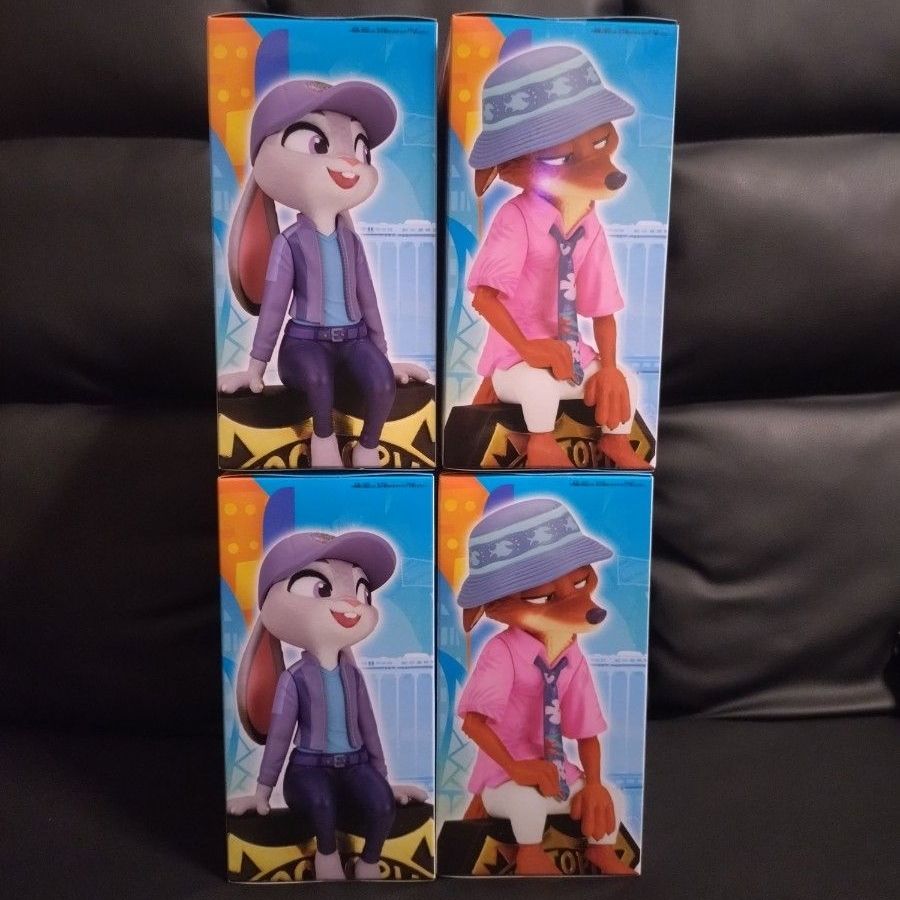 ズートピア2 モニタートップ フィギュア ニック ジュディ 2種 4個