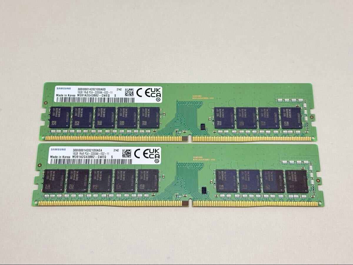 SAMSUNG DDR4 3200 ECC Unbuffered 16GBx2枚(計32GB) M391A2G43BB2