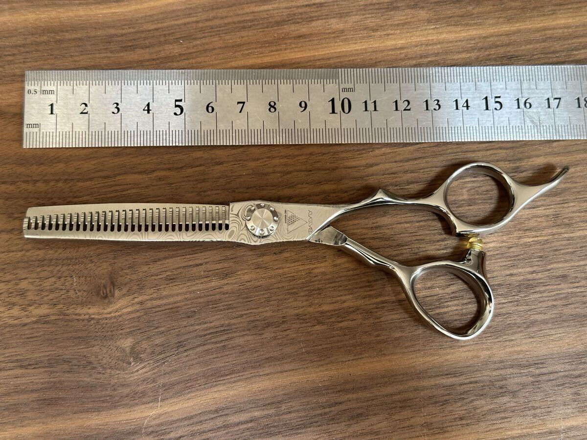 新品 GAVY 6インチ セニングシザー ダマスカス柄 理容 美容 鋏 シザー