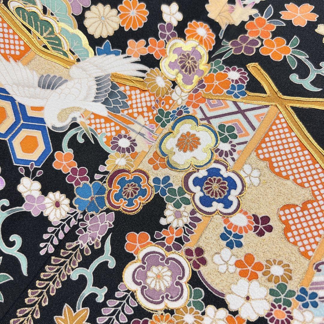 黒留袖 作家もの 金駒刺繍 金彩 松竹梅 鶴 花模様 着物 123tz｜Yahoo
