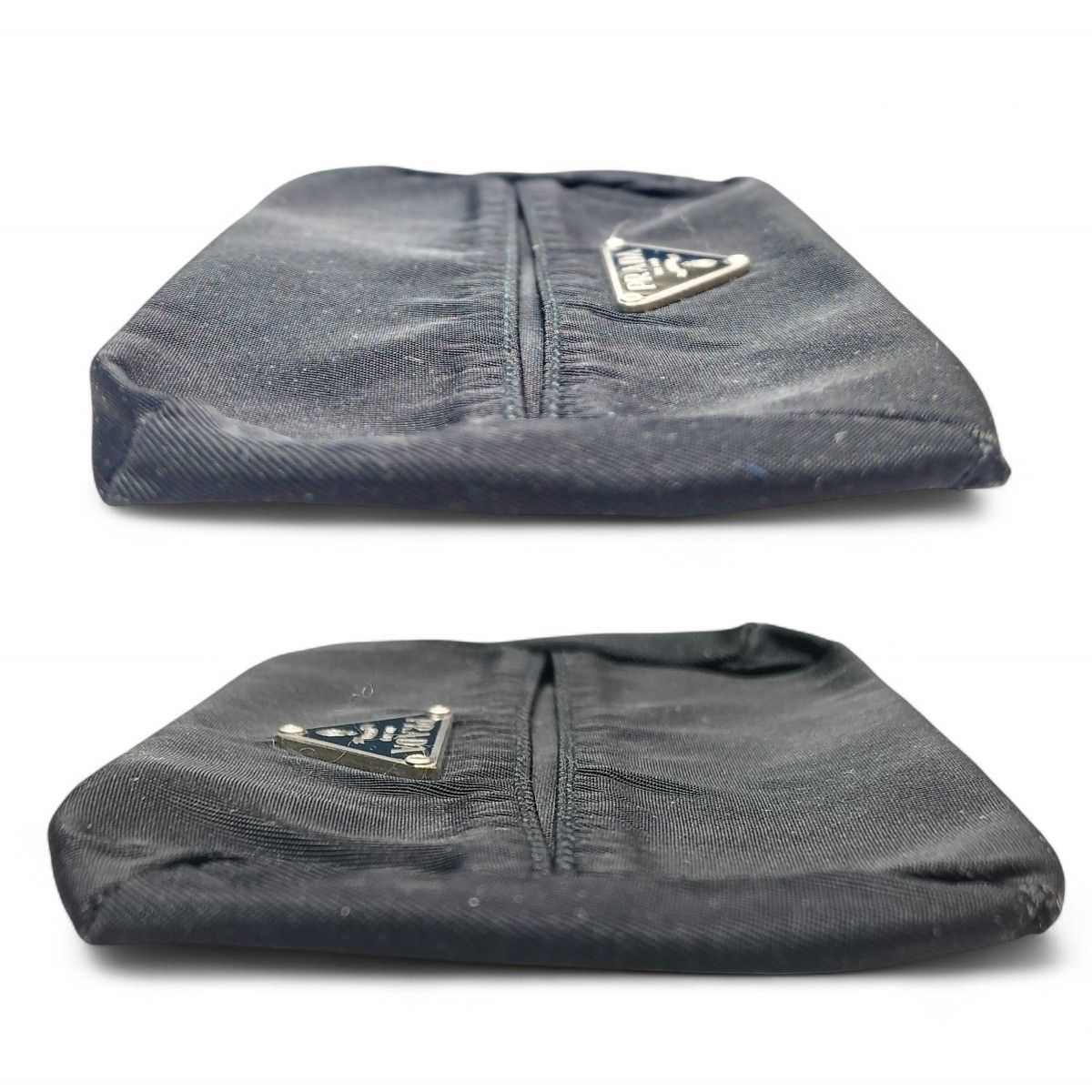 PRADA ポケットティッシュカバー 三角ロゴ ナイロン ブラック 白タグ