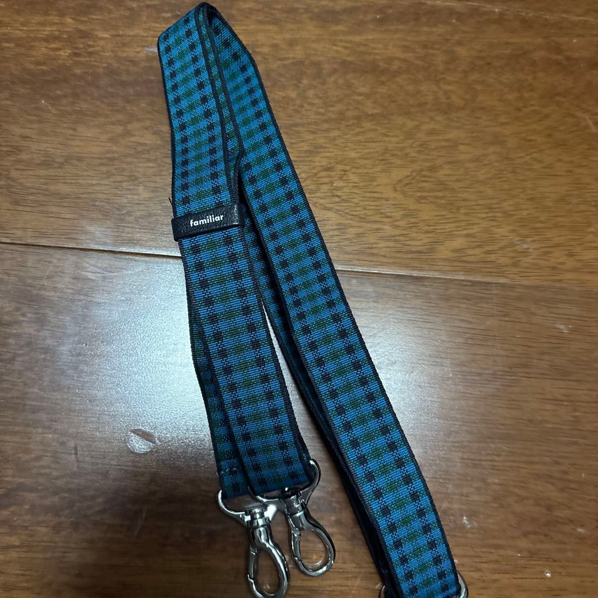 familiar ファミリア ショルダーストラップ チェック柄 ブルー