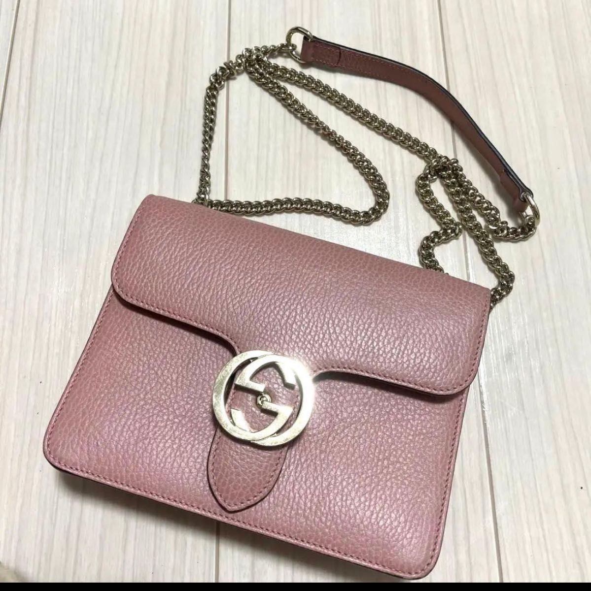 最終価格] 美品 GUCCI ショルダーバッグ レザー チェーン GG グッチ