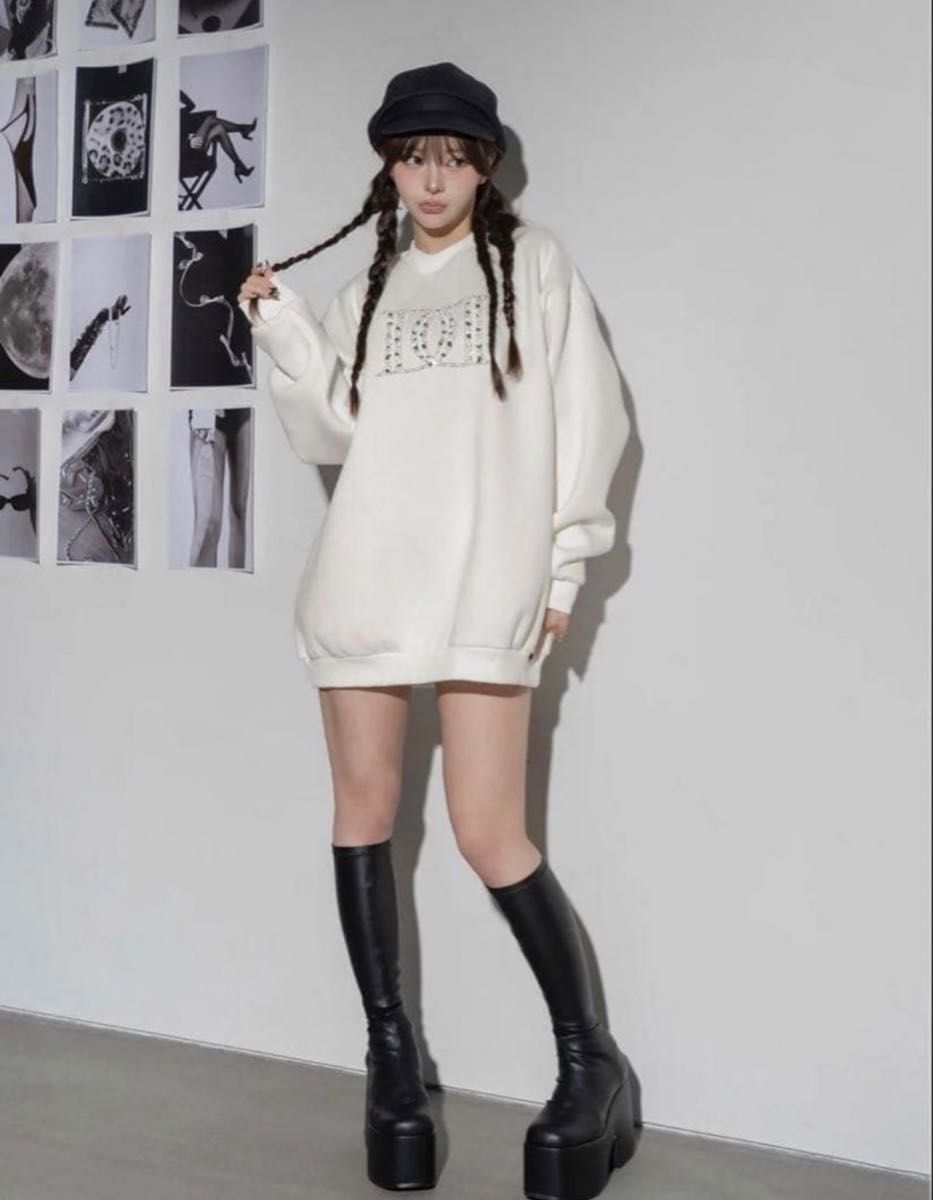 DDロゴビジュースウェットプルオーバー ホワイト ダーリッチ｜Yahoo