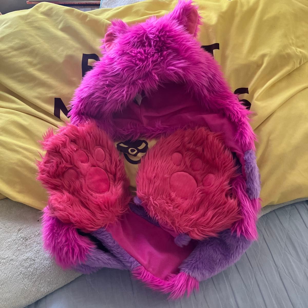 ディズニー チシャ猫 ファンキャップ フード付きマフラー 手袋付き