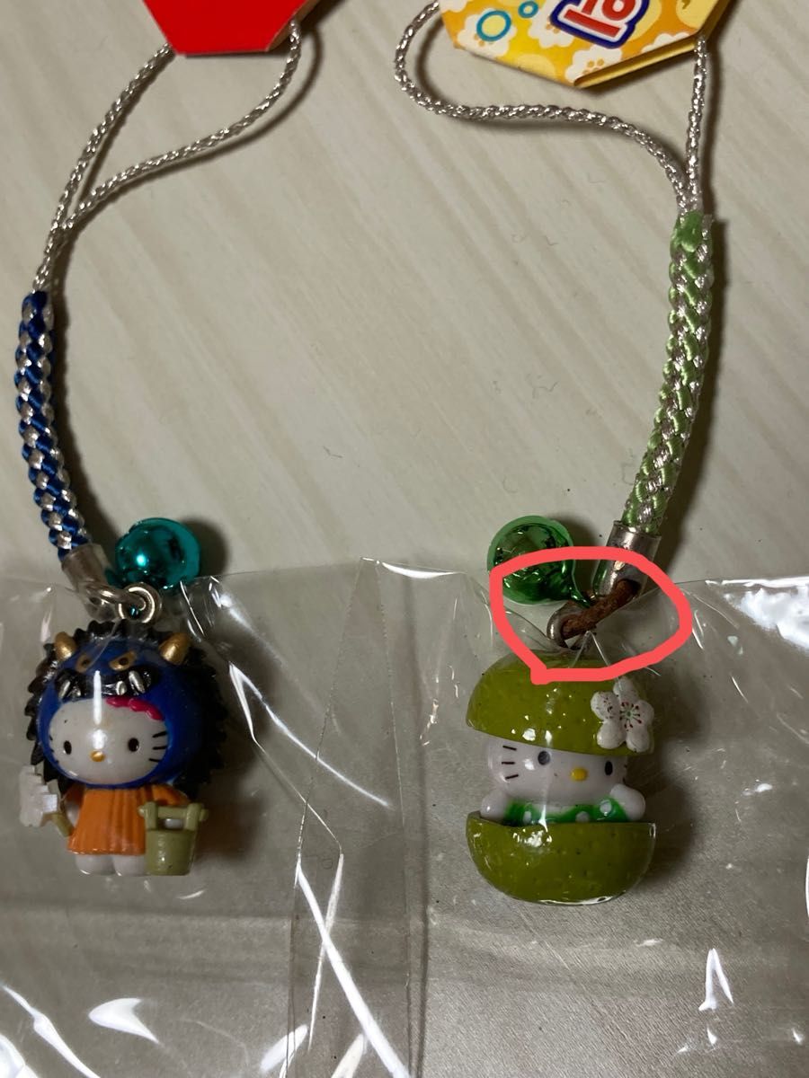 ご当地キティ 秋田なまはげ 福島なし 根付け ストラップ 2個セット