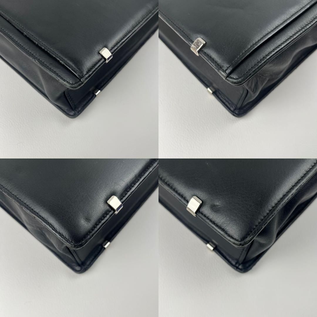 美品 DAKS ダックス 2way ビジネスバッグ シャドーチェック 鍵付 黒