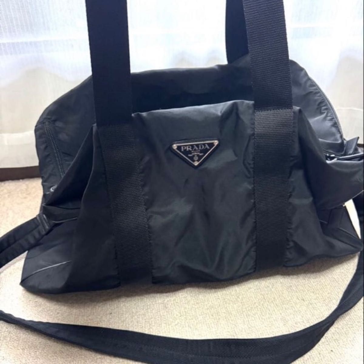 未使用 PRADA 三角ロゴプレート ナイロン 2wayボストンバッグ プラダ