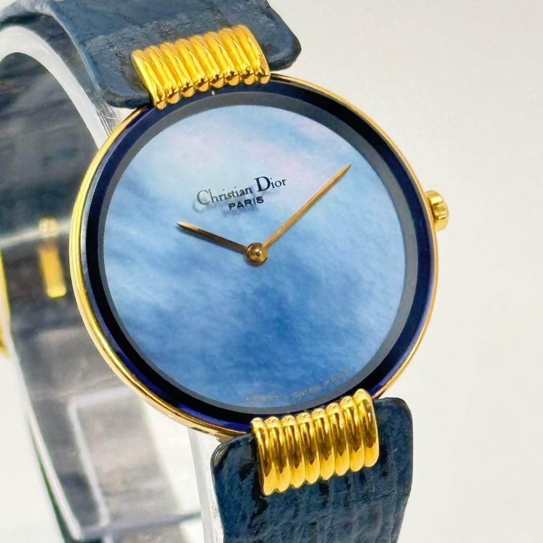 ディオール バギラ ブルーシェル文字盤 腕時計 クォーツ ネイビー