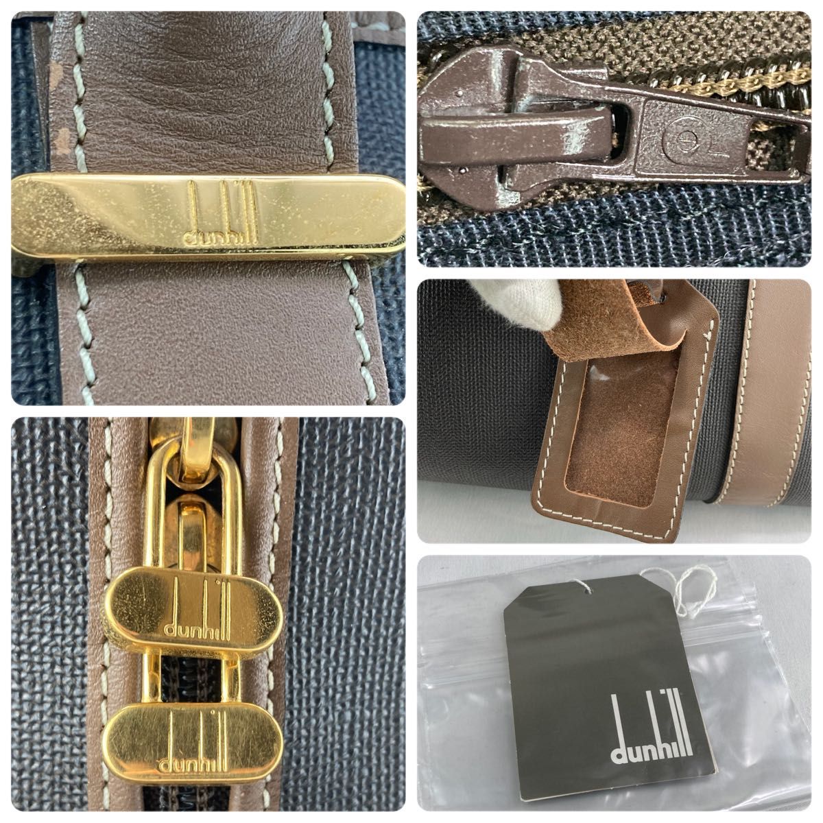 美品】Dunhill ダンヒル ボストンバッグ 旅行バッグ ダークグレー PVC