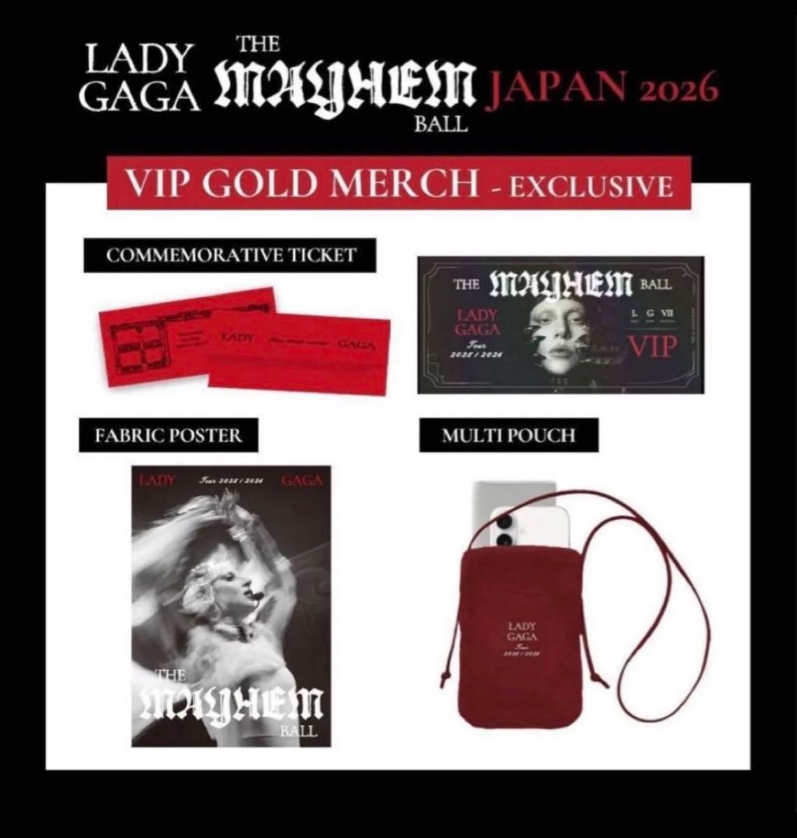 LADY GAGA VIP GOLD グッズ ゴールド限定 Mayhem BALL フルセット