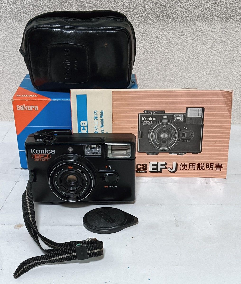 Konica EFJ AUTO DATE コニカ フィルムカメラ ケース 説明書付き