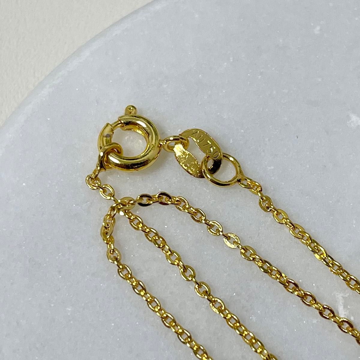 K18 デザインペタルネックレス Au750 18金 イエローゴールド 地金