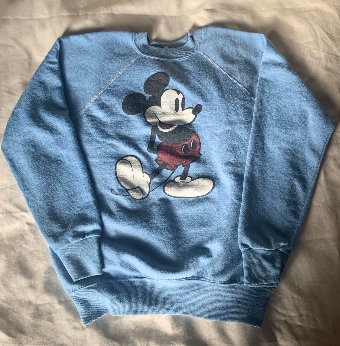 70s 80s Disney ディズニー 白足ミッキー スウェット M｜Yahoo!フリマ