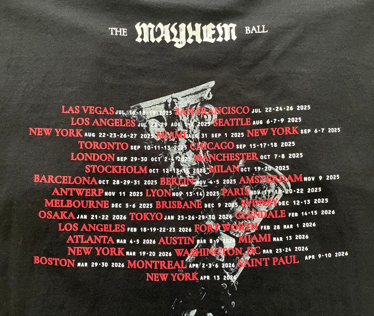 Lady Gaga DANCE OR DIE Tシャツ Sサイズ The Mayhem Ball｜Yahoo