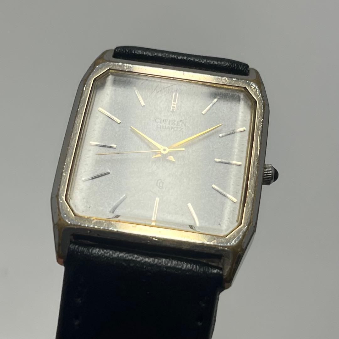 希少 シチズン ヴィンテージ 腕時計 80s スクエアフェイス 新品レザー