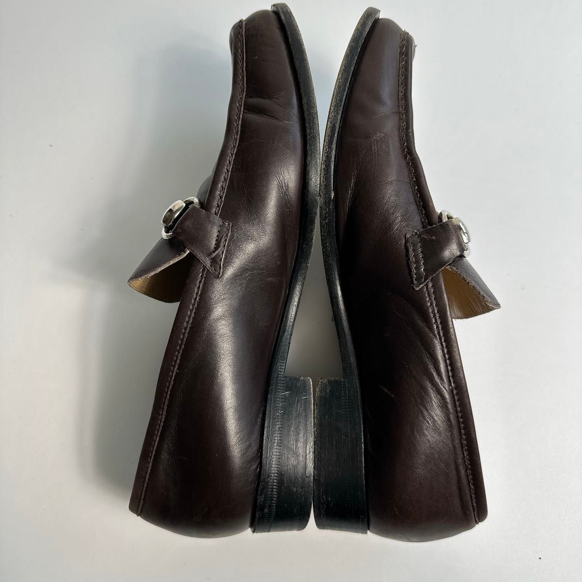 美品 GUCCI ローファー ホースビット 革靴 ブラウン グッチ レザー