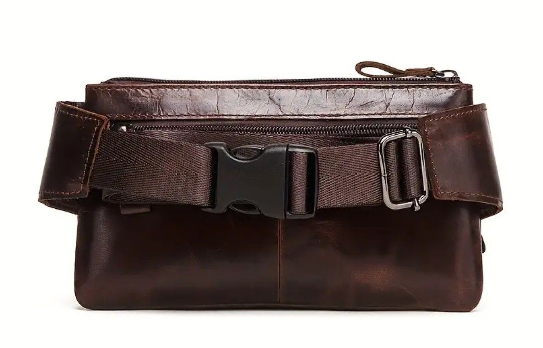 本革 ボディバッグ ウエストポーチ ダークブラウン 多機能｜Yahoo