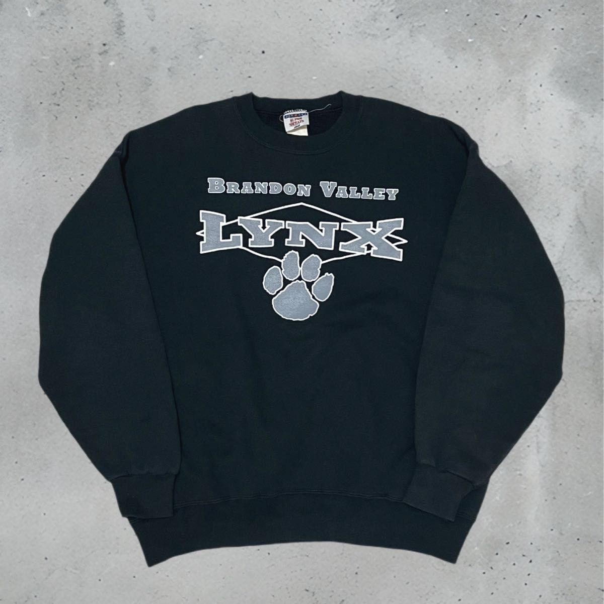 90s JERZEES ブラック スウェット USAデザイン アニマル XLサイズ