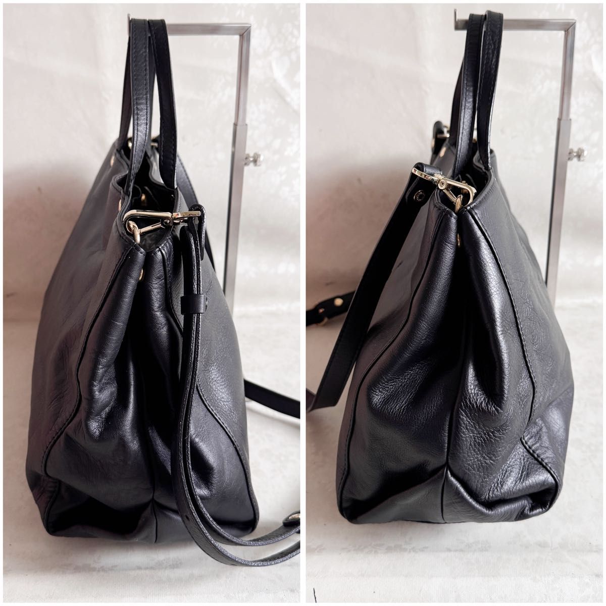 russet ラシット オールレザー 2way ショルダーバッグ ブラック 黒