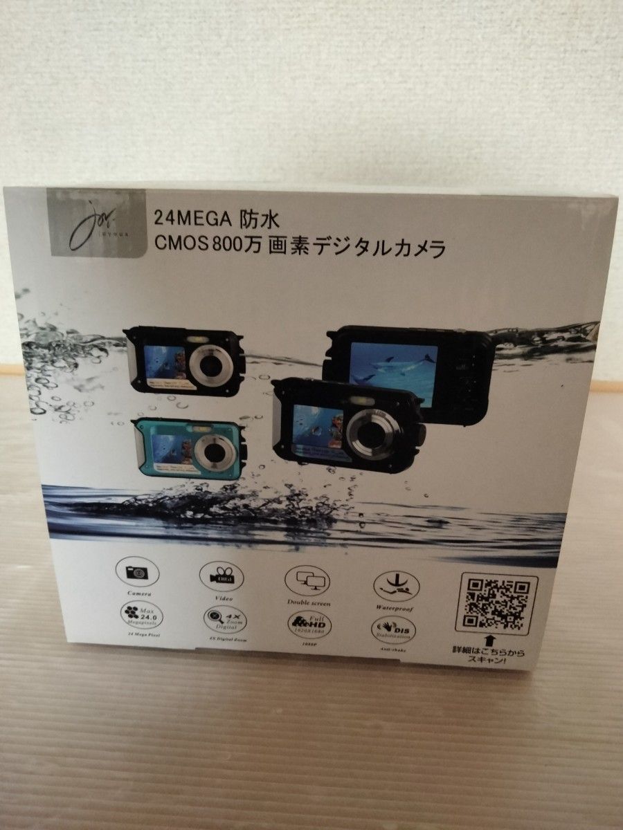 joyeux 24 MEGA CMOS800万画素デジタルカメラ 防水 JOY-24MGDUAL-Bk