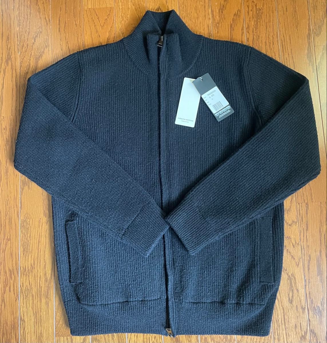 イタリア製 ドライバーズニット ロベルトコリーナ リブ編みウール