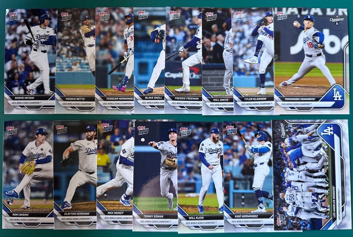 Topps Now 2025 ドジャース ワールドシリーズチャンピオン 15枚セット