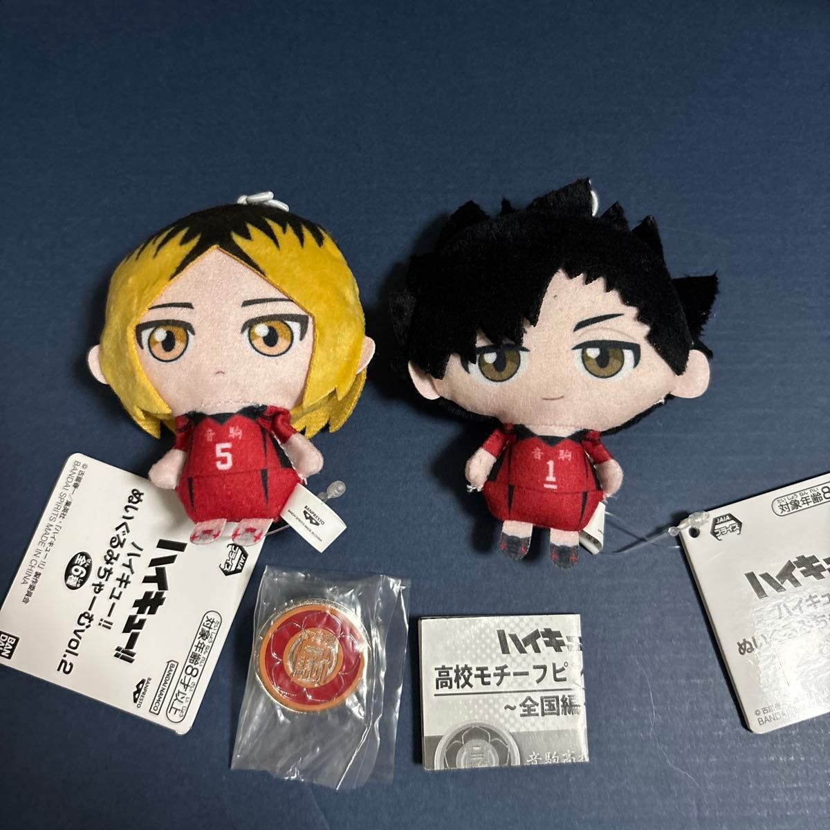 黒尾鉄朗 孤爪研磨 ハイキュー ぬいぐるみちゃーむ 音駒 校章 高校