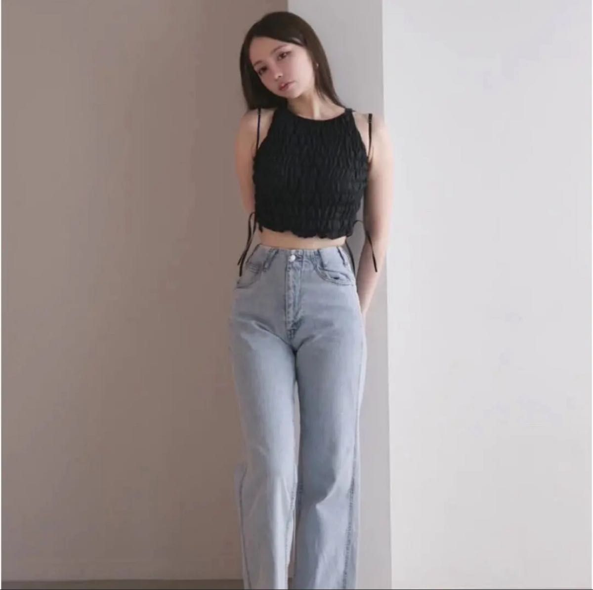 ANDMARYアンドマリーメイシャーリングトップス ブラック｜Yahoo!フリマ