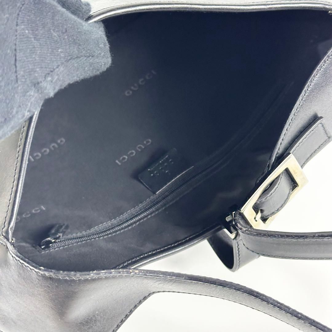 希少 GUCCI ジャッキー ワンショルダーバッグ オールレザー 黒 ラージ