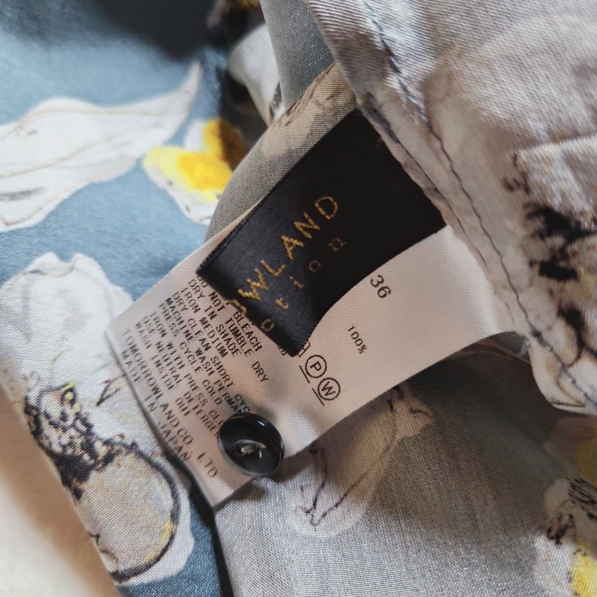 極美品 トゥモローランド シルクプラムフラワープリント ボウタイ