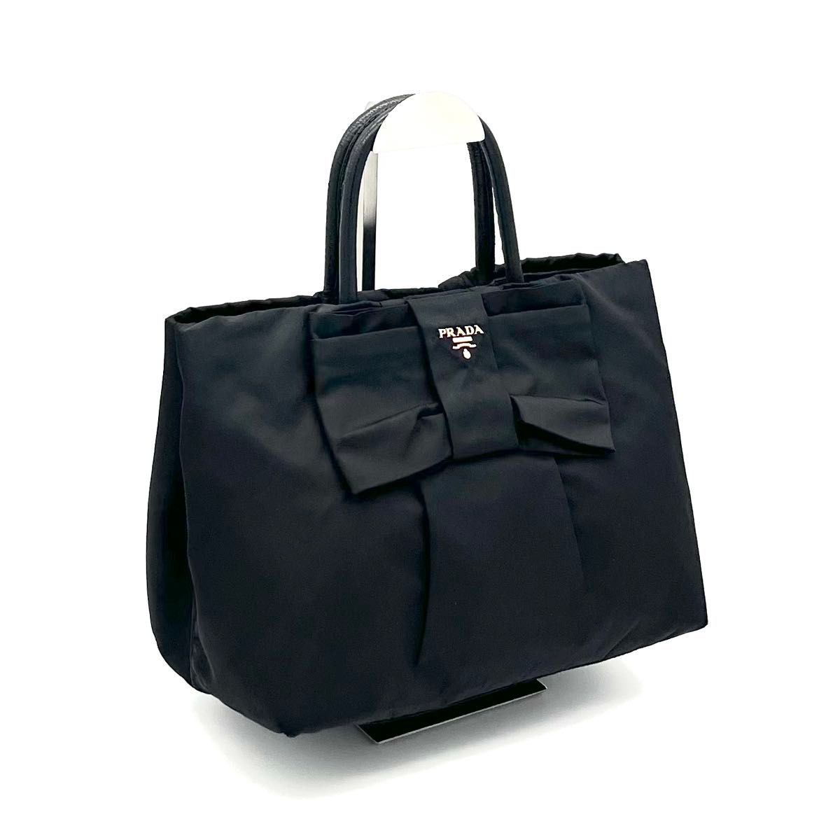 PRADA プラダ リボン ボンバー メタルロゴ ナイロン テスート レザー