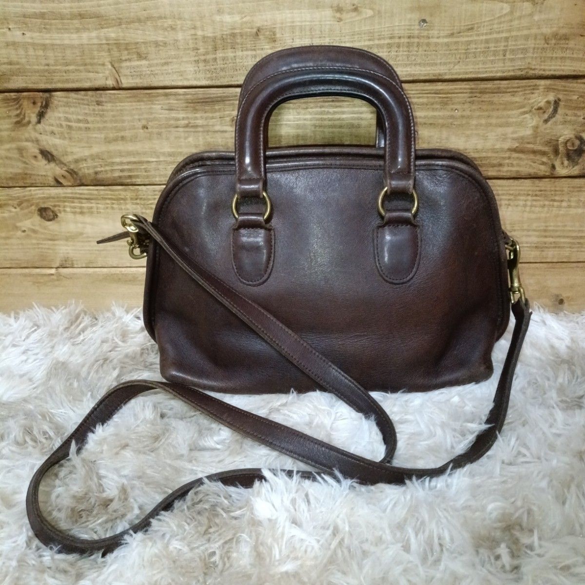 希少 old coach レザー ショルダーバッグ オールド コーチ 2way 本革