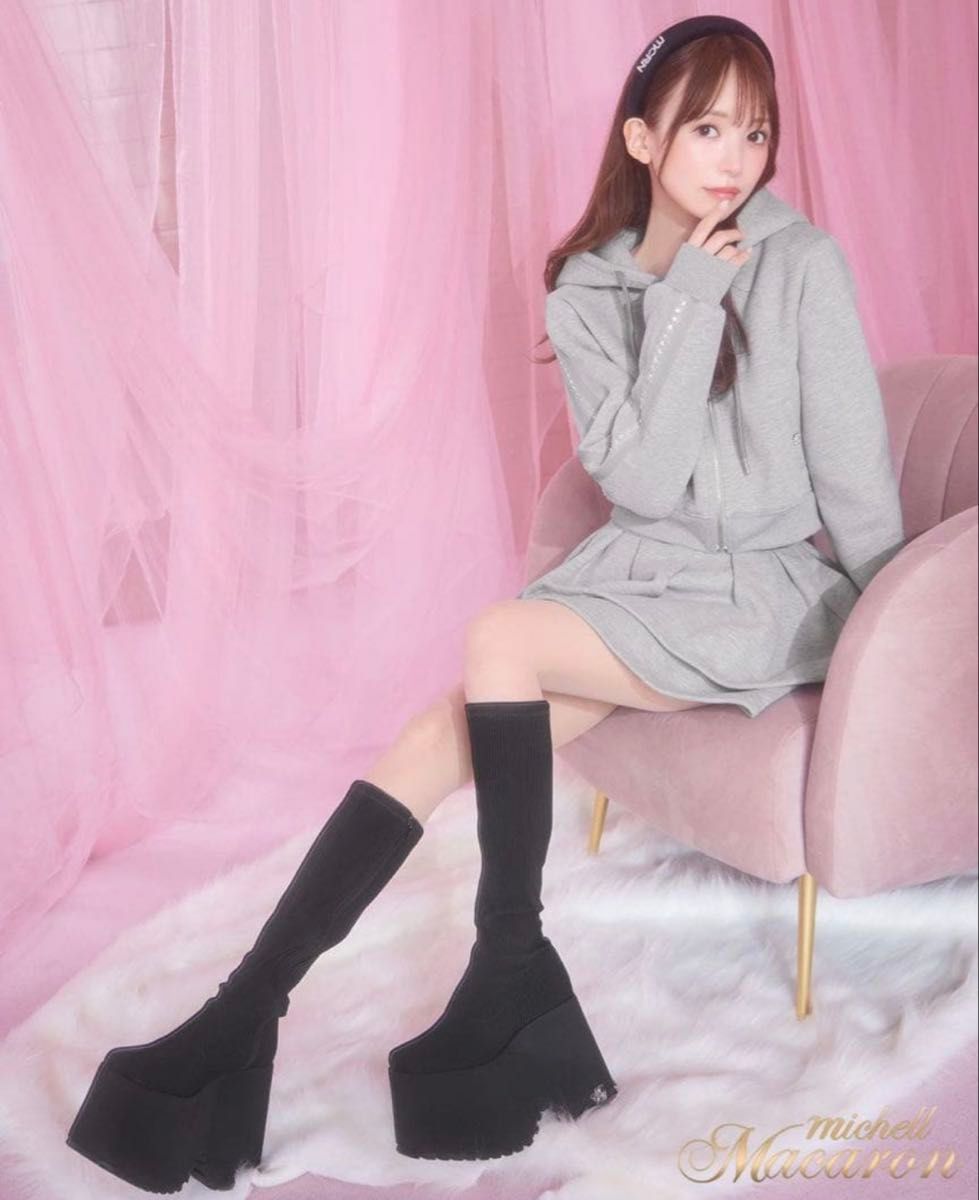 ミシェルマカロン ロングブーツ XSサイズ 厚底｜Yahoo!フリマ（旧