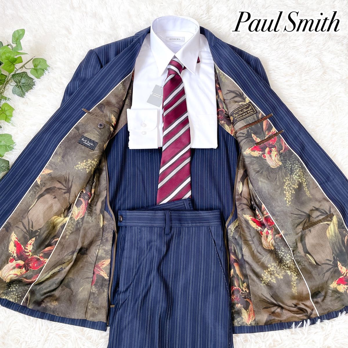 極美品 ポールスミス ロロピアーナ ド派手 セットアップ スーツ