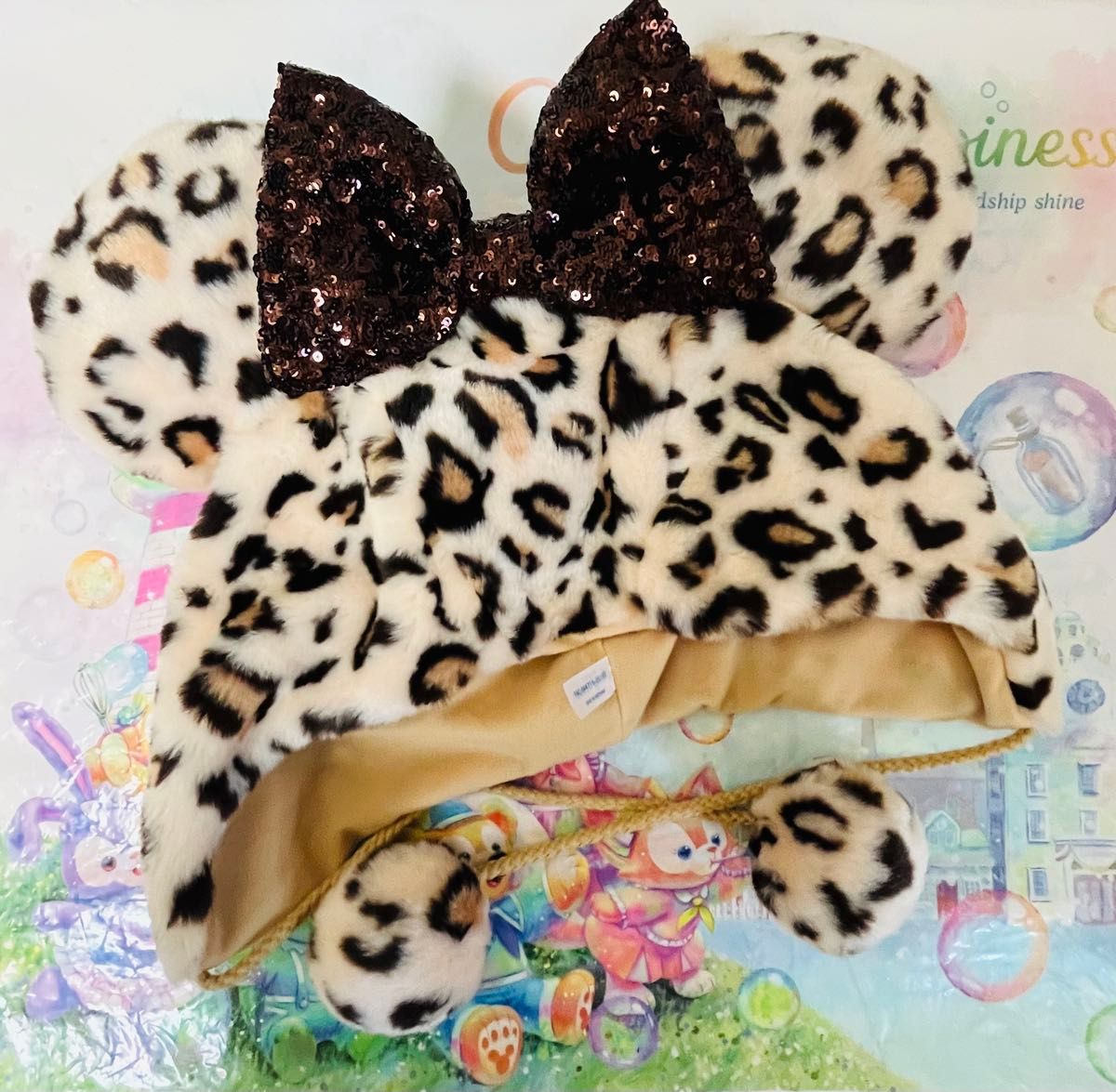ディズニー ミニー ファンキャップ ヒョウ柄 ブラウン｜Yahoo!フリマ