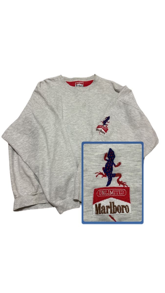 90s ヴィンテージ 激レア Marlboro マルボロ リザード 刺繍 スウェット