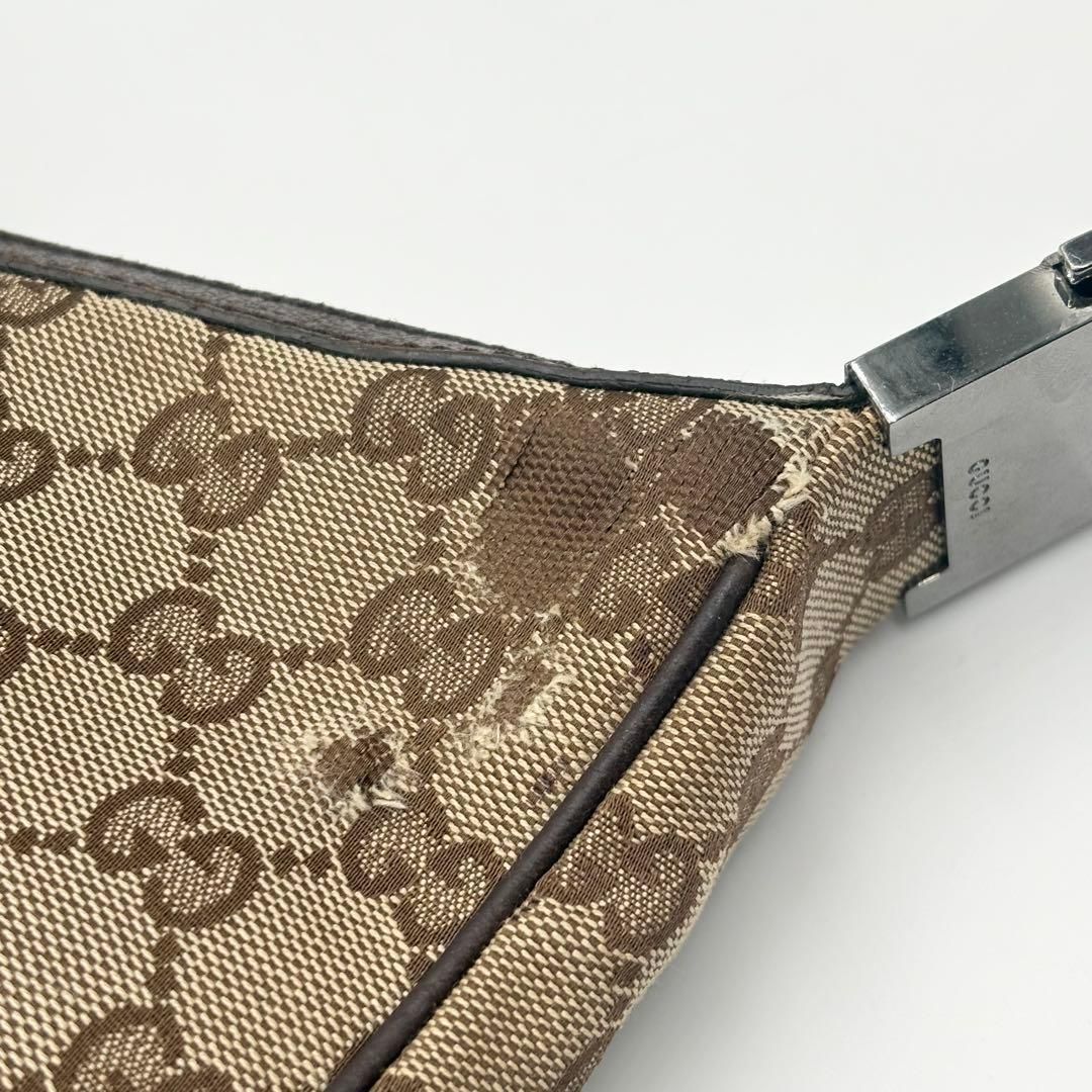 GUCCI GGキャンバス シェリーライン ショルダーバッグ ハーフムーン