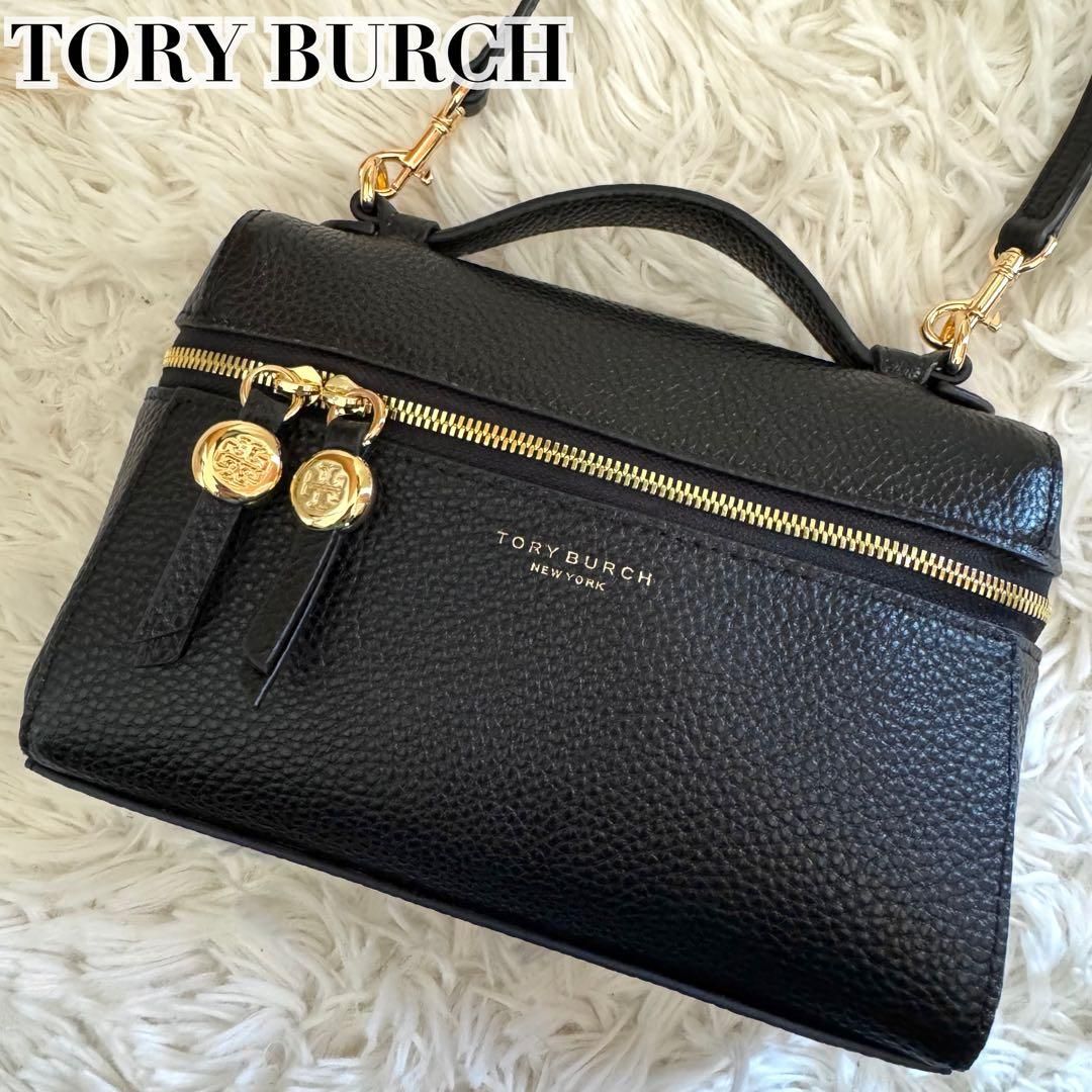 未使用級トリーバーチ ショルダーバッグ ROMY 2way レザー ロゴ 黒