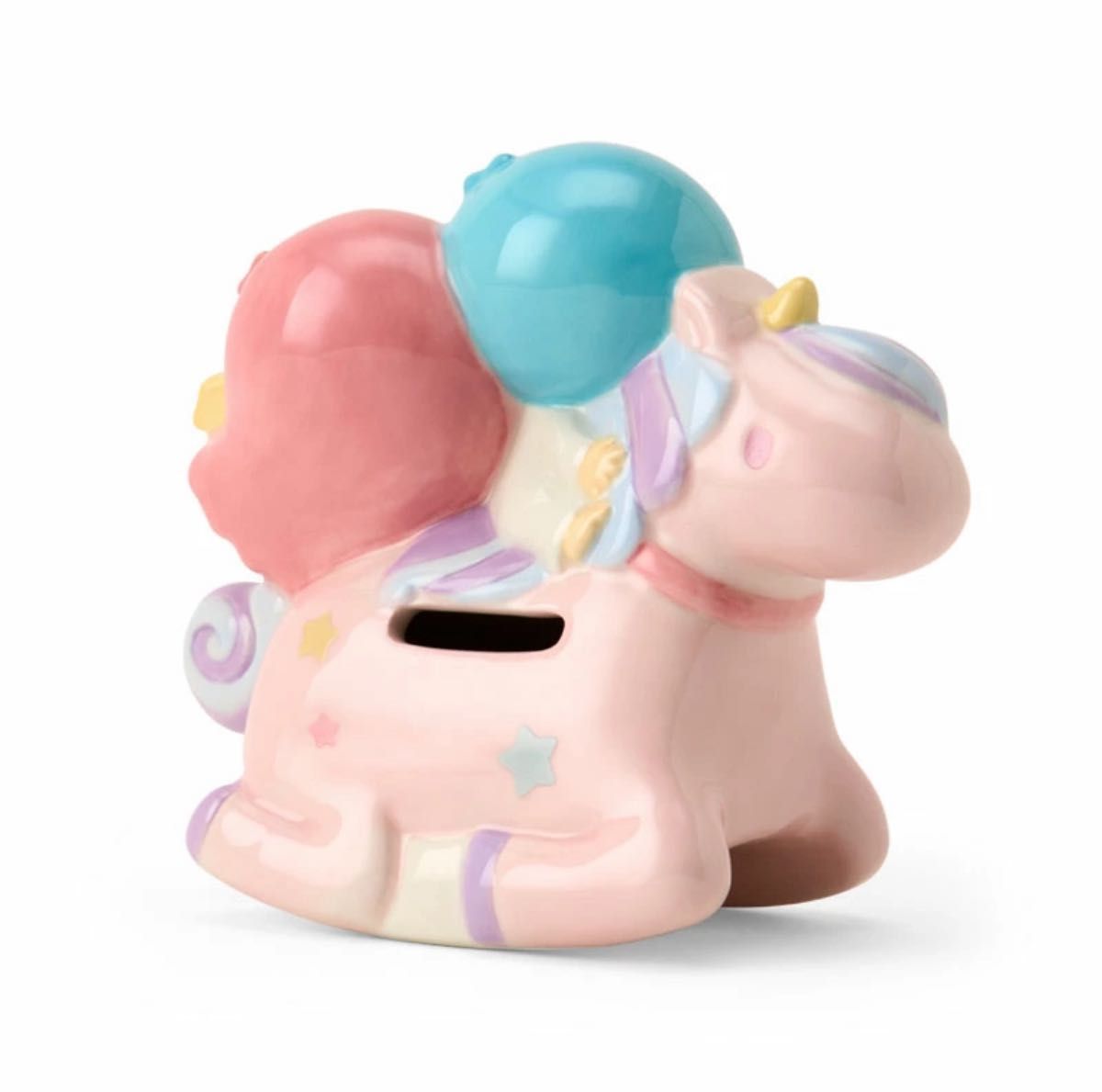 新品 キキララ 貯金箱 リトルツインスターズ ユニコーン貯金箱 陶器製