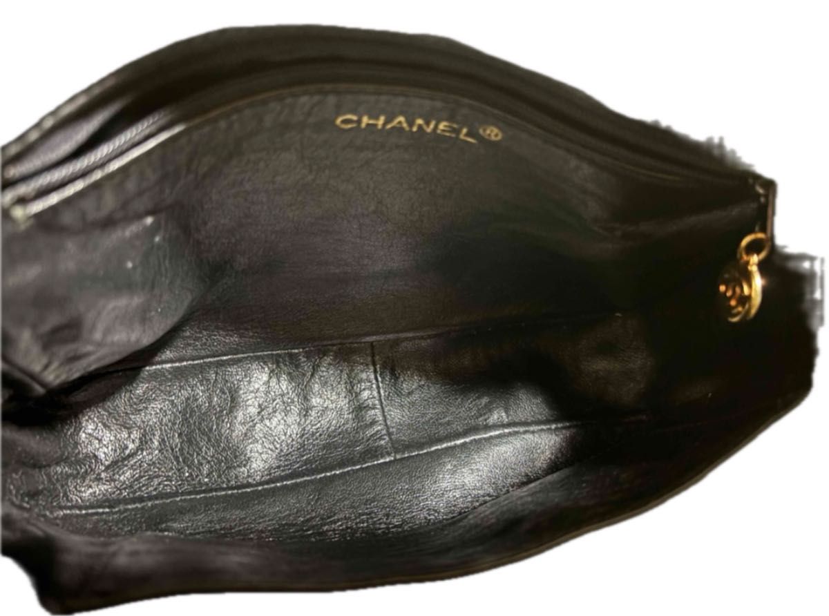 CHANEL シャネル マトラッセ フリンジ チェーンショルダーバッグ 黒