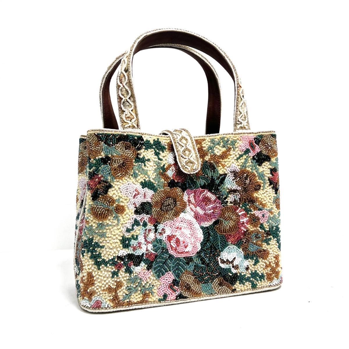 美品】Lumy ルミー はしもと/KUJAKUDO 孔雀堂/ビーズ装飾/花柄