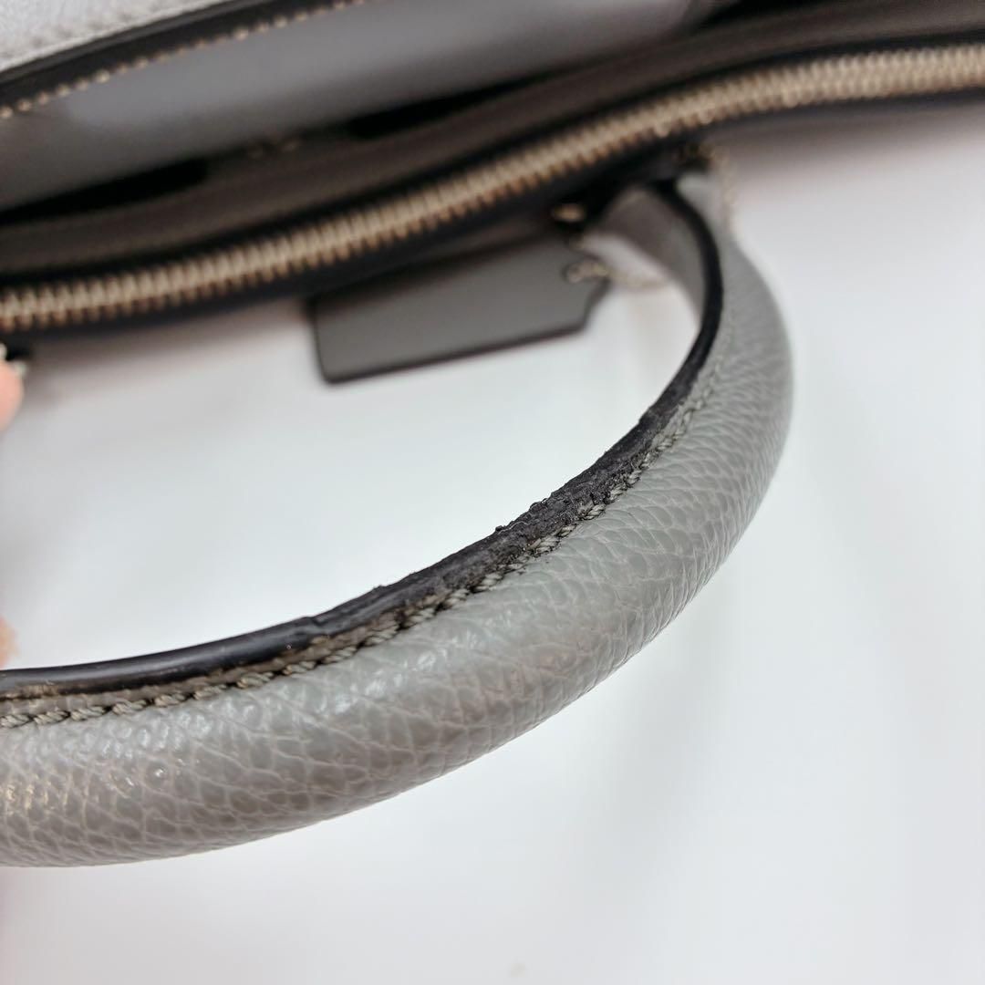 COACH コーチ 2WAY レザー ビジネスバッグ ショルダー グレー ブリーフ