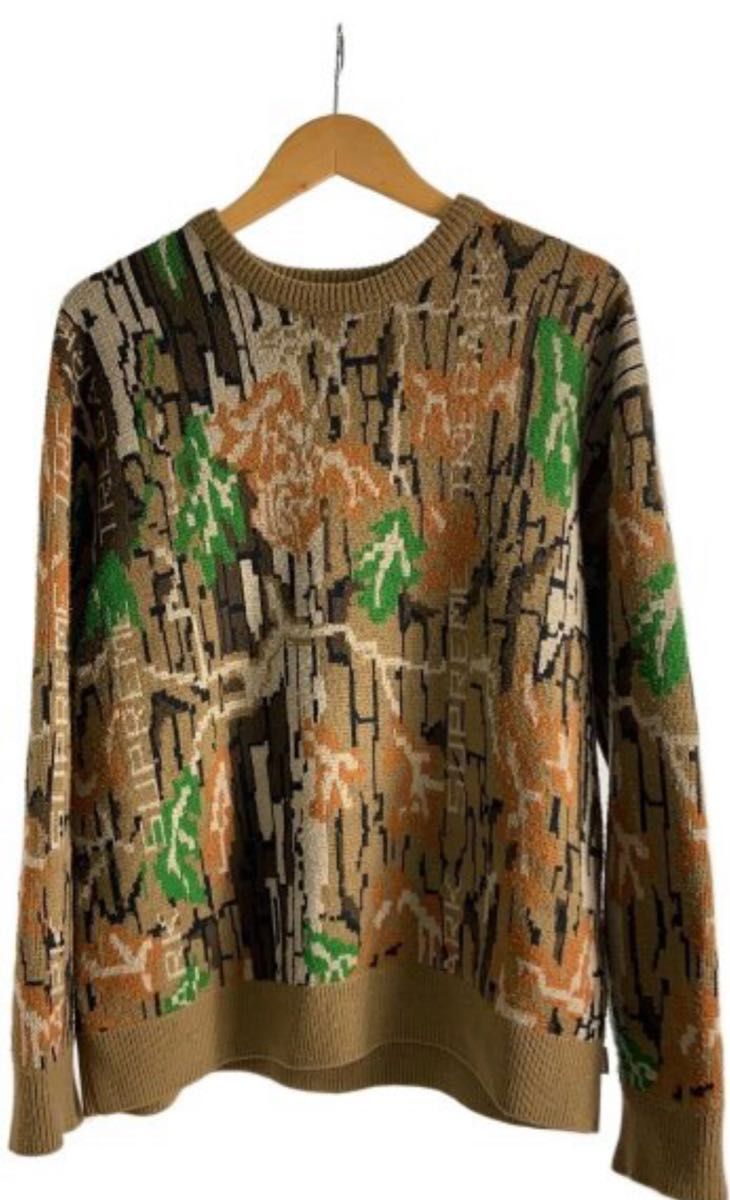 Supreme 22AW Trebark Camo Sweater ニット セーター L ブラウン