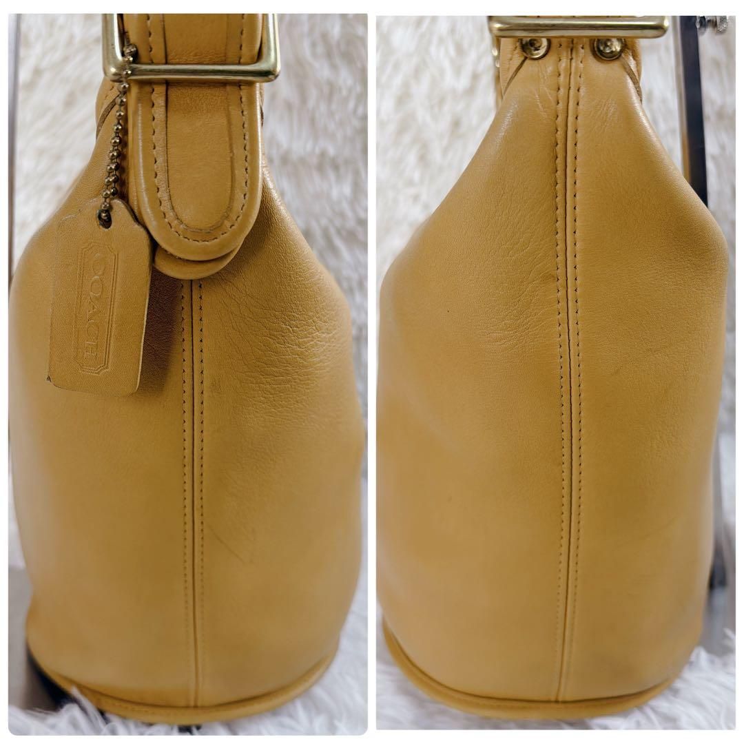 希少カラー オールド コーチ イエロー レザー バケツ型 ショルダー