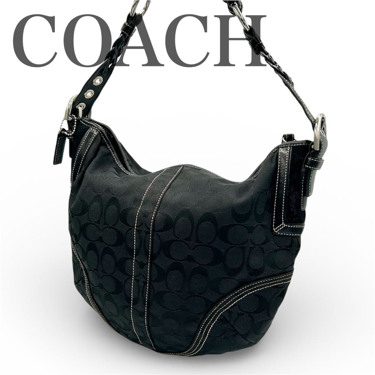Coach hobo Signature One Shoulder Bag 00s 90s archive y2k BLACK