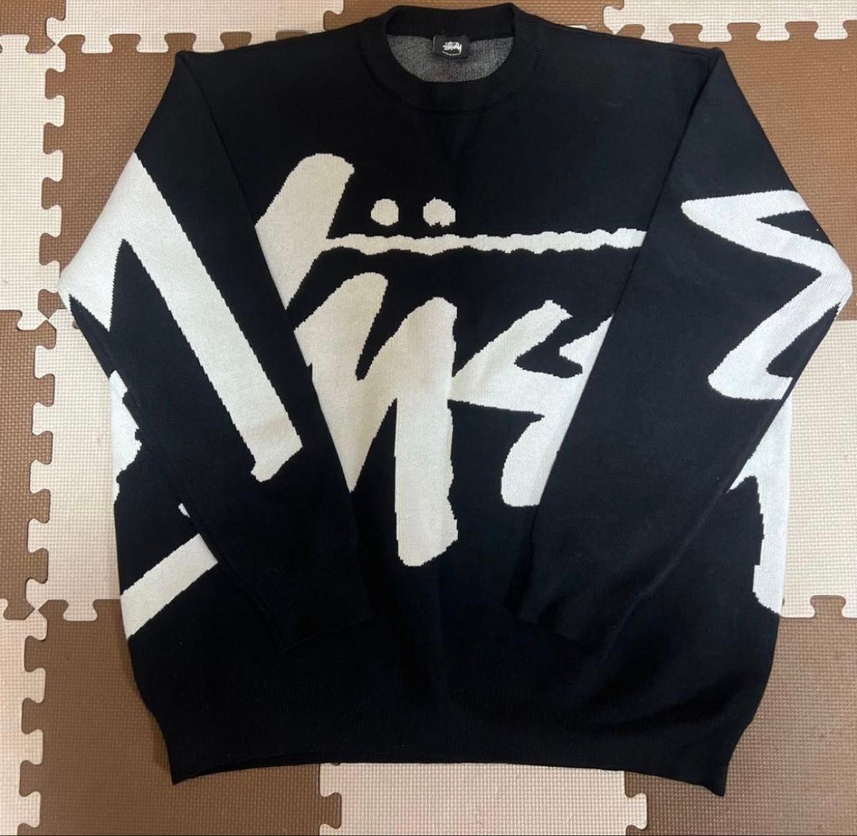 STUSSY ステューシー ビッグロゴ ニット セーター ブラック｜Yahoo