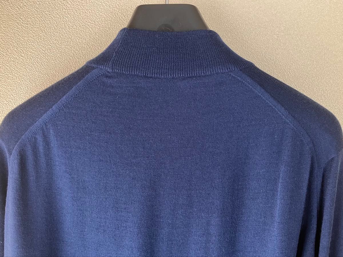 25AW JOHN SMEDLEY ウール 30G モックネックニット 濃紺 M｜Yahoo