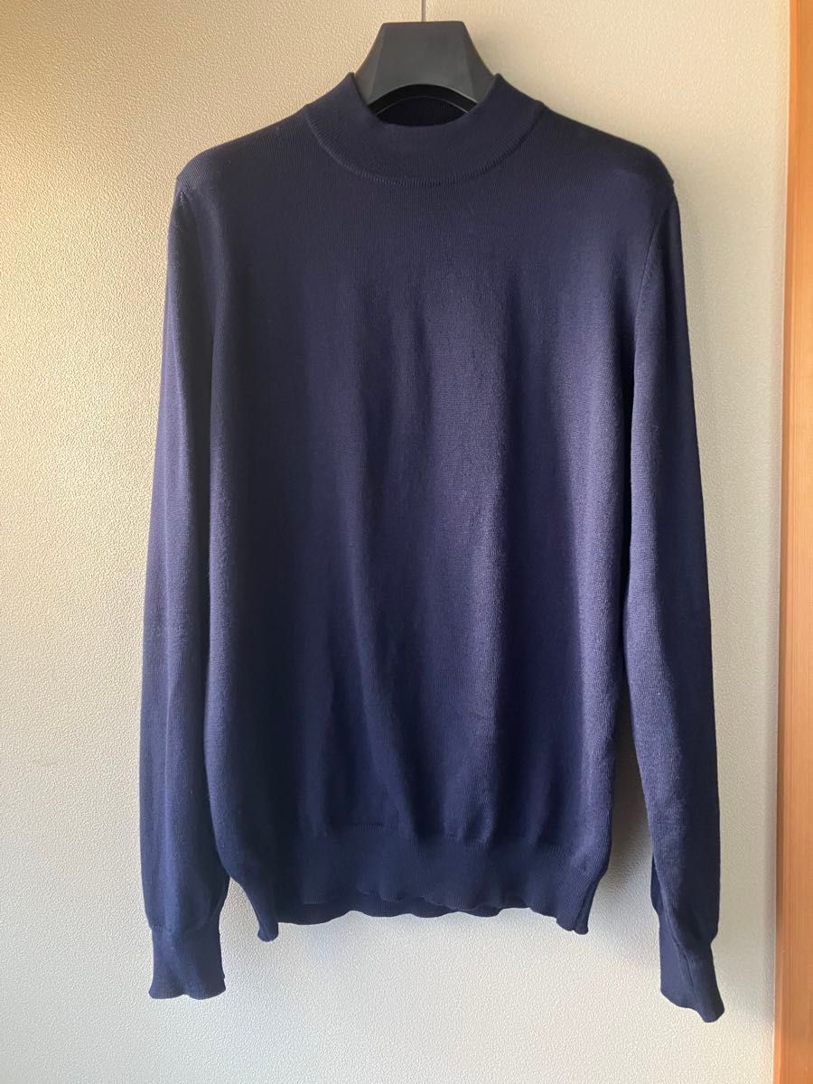 GRAN SASSO 12Gウールソリッドモックネックニット ネイビー 50｜Yahoo