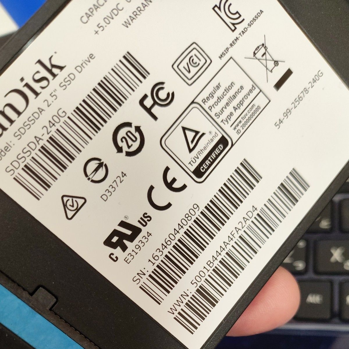 健康状態95% SanDisk SSD PLUS SDSSDA-240G 240GB SSD 信頼のSanDisk